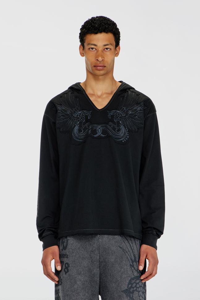 T-PHEN-LS-HOOD-RIB MAGLIETTA