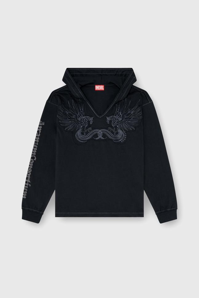 T-PHEN-LS-HOOD-RIB MAGLIETTA
