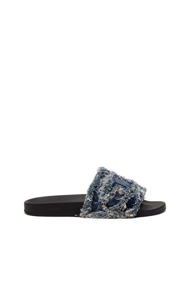 SA-SLIDE D DENIM SANDALS