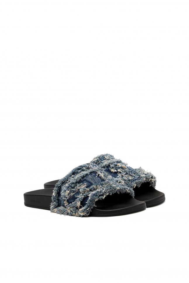 SA-SLIDE D DENIM SANDALS