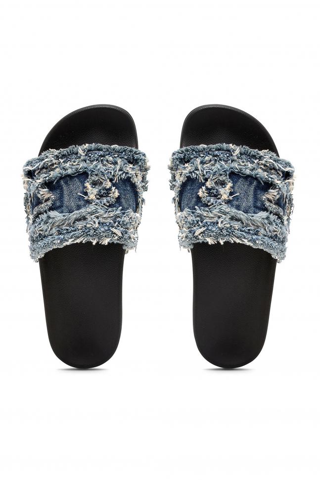 SA-SLIDE D DENIM SANDALS