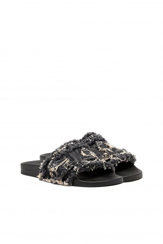 SA-SLIDE D DENIM SANDALS