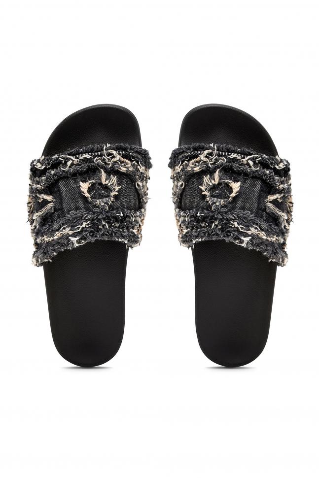 SA-SLIDE D DENIM SANDALS