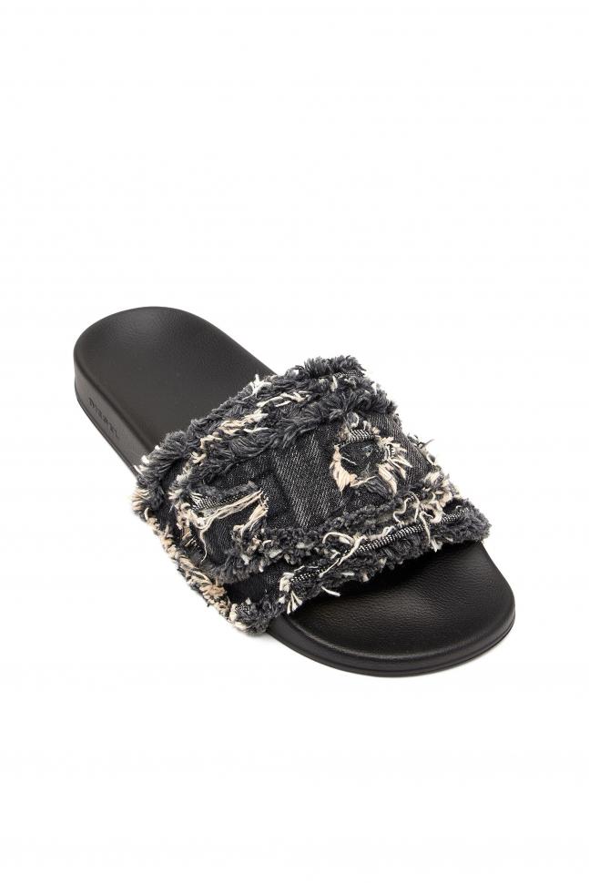 SA-SLIDE D DENIM SANDALS